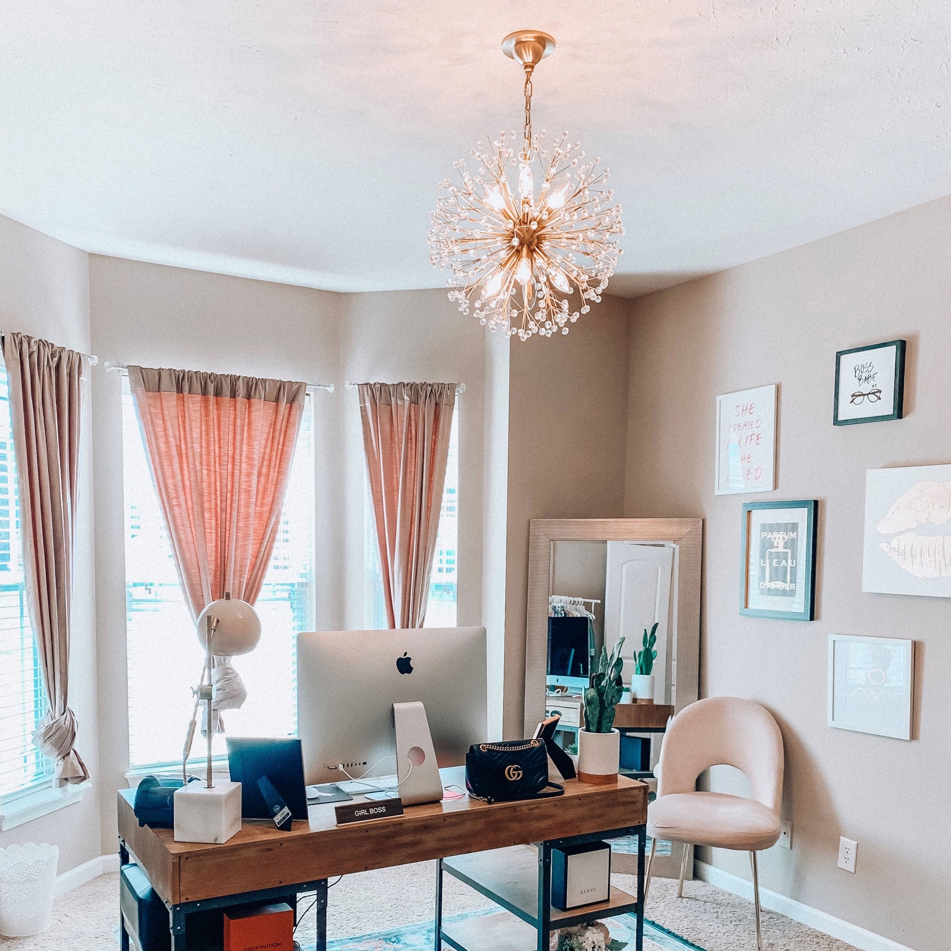 Dunkirk Chandelier in living room.