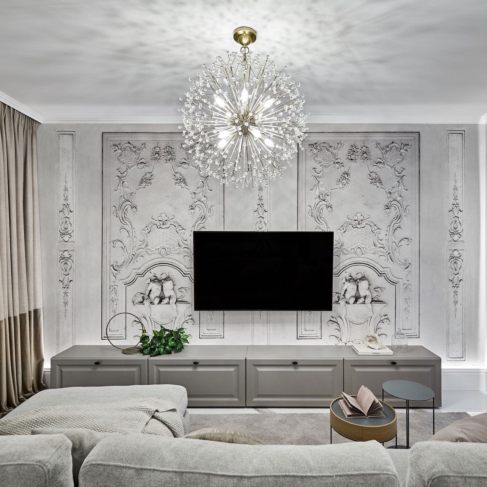 Dunkirk Chandelier in living room.