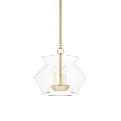 Edmonton Pendant Light in Aged Brass (3-Light).