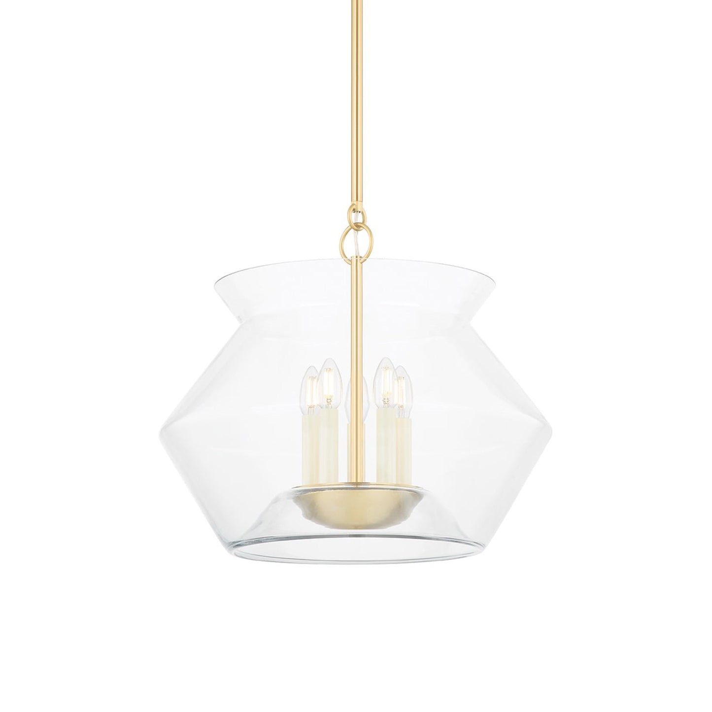 Edmonton Pendant Light in Aged Brass (5-Light).