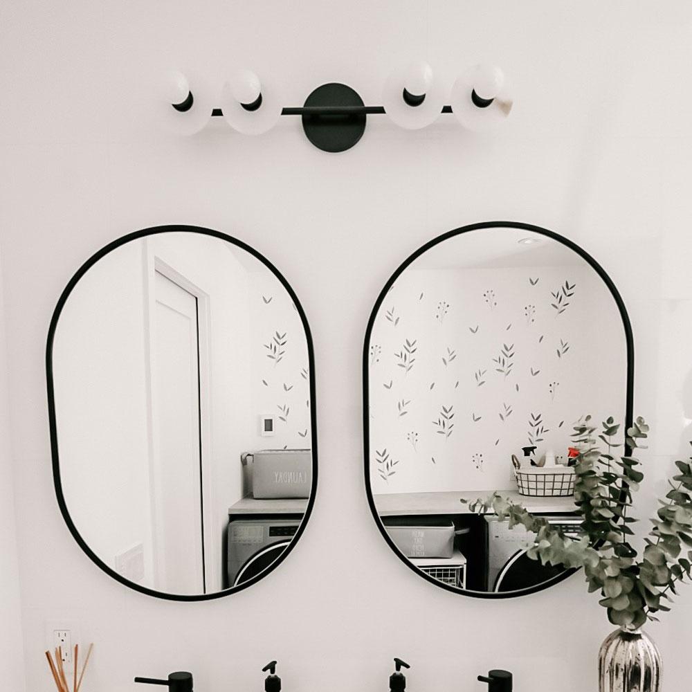 Elmont Bath Vanity Light in bathroom.