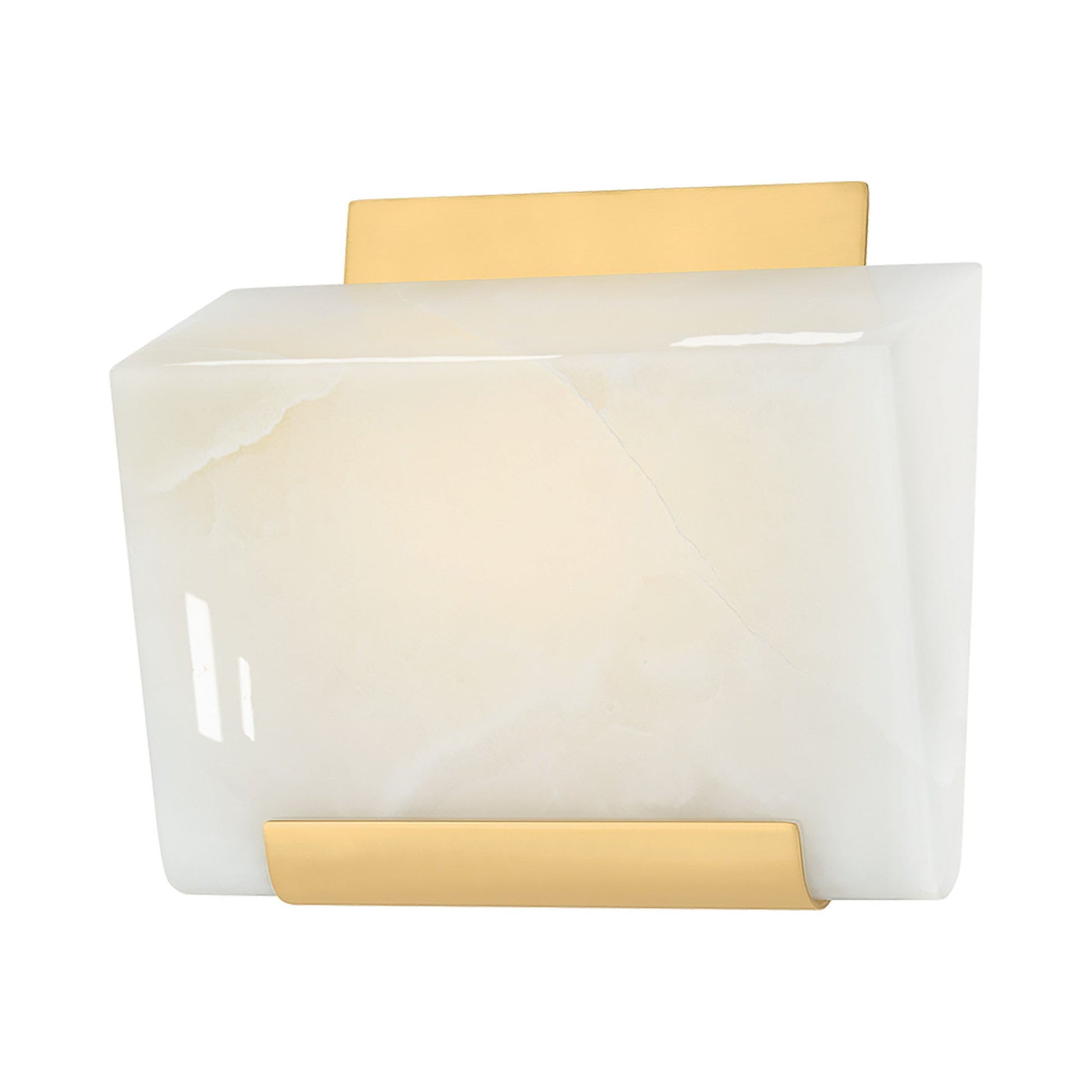 Fairfield LED Wall Light in Aged Brass.