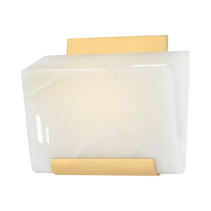 Fairfield LED Wall Light in Aged Brass.