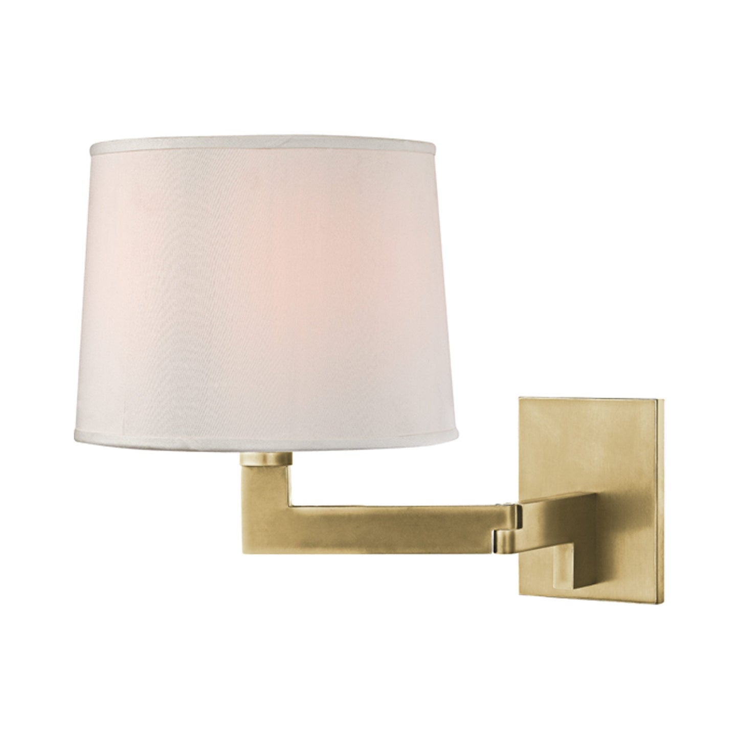Fairport Swing Arm Wall Light in Aged Brass (9-Inch).