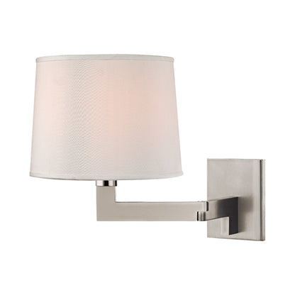 Fairport Swing Arm Wall Light in Polished Nickel (9-Inch).