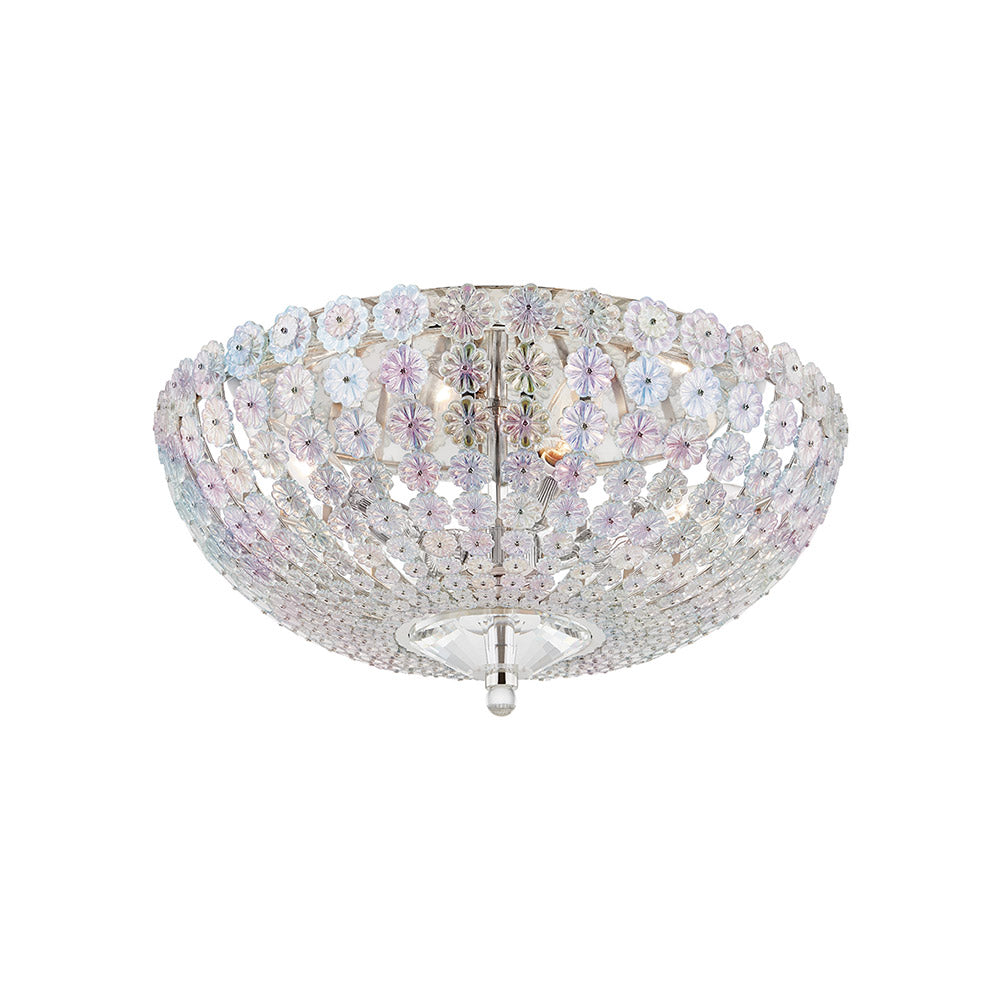 Floral Park Semi Flush Mount Ceiling Light in Polished Nickel (4-Light).