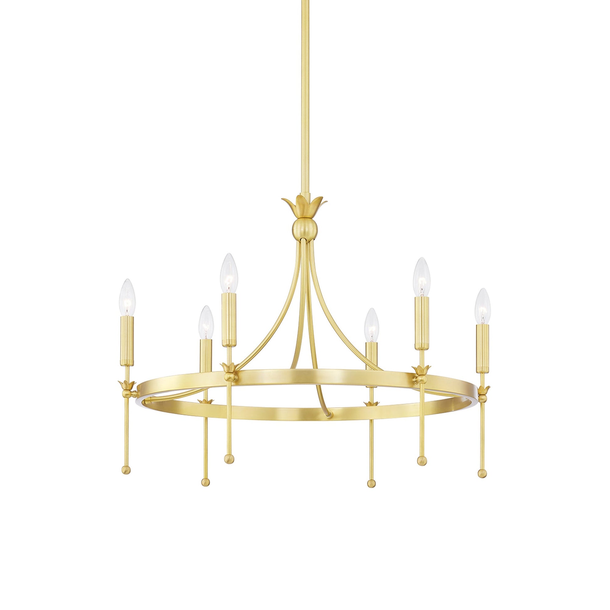Gates Chandelier in Aged Brass (6-Light).