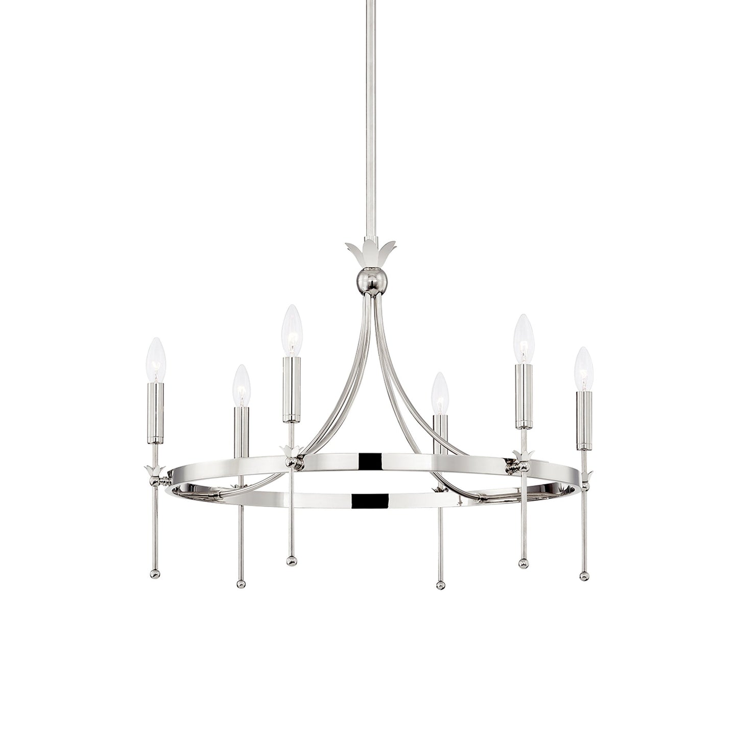 Gates Chandelier in Polished Nickel (6-Light).