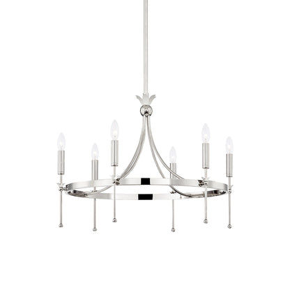 Gates Chandelier in Polished Nickel (6-Light).