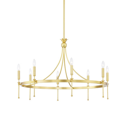 Gates Chandelier in Aged Brass (8-Light).