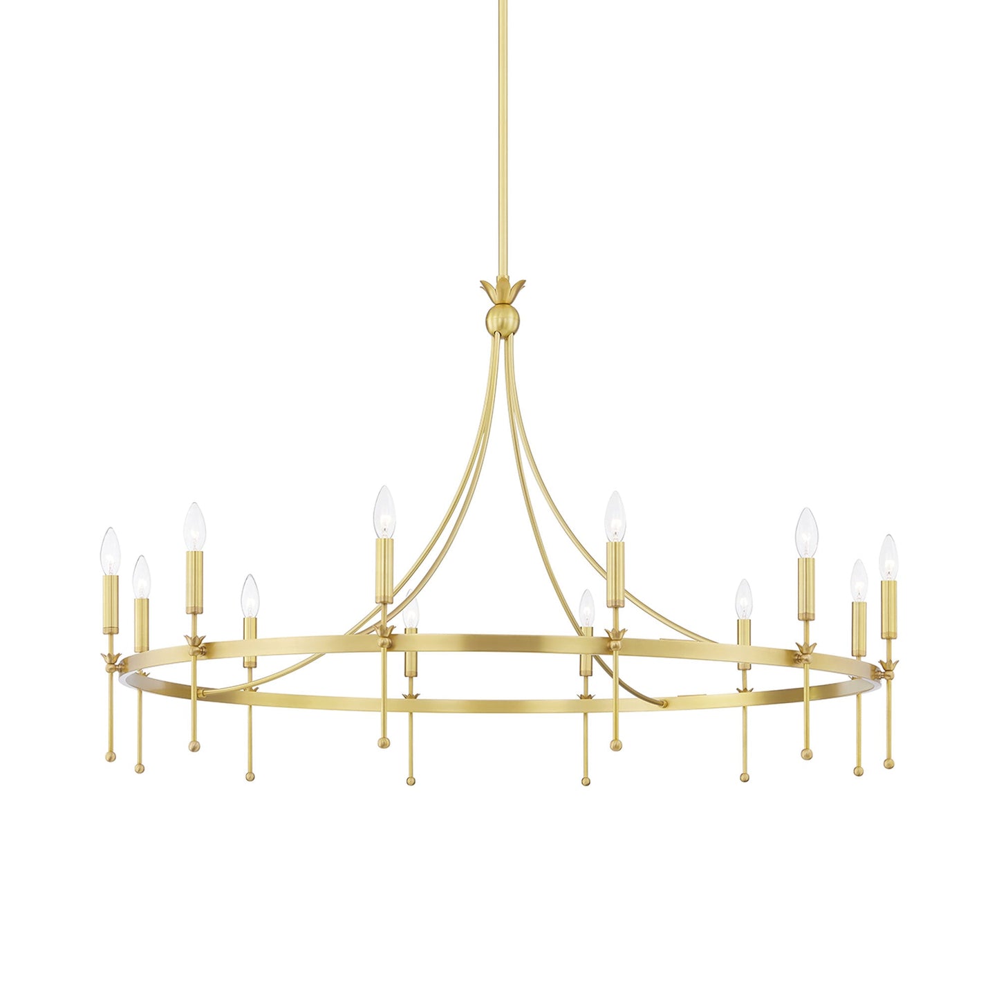 Gates Chandelier in Aged Brass (12-Light).