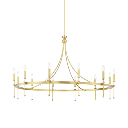 Gates Chandelier in Aged Brass (12-Light).