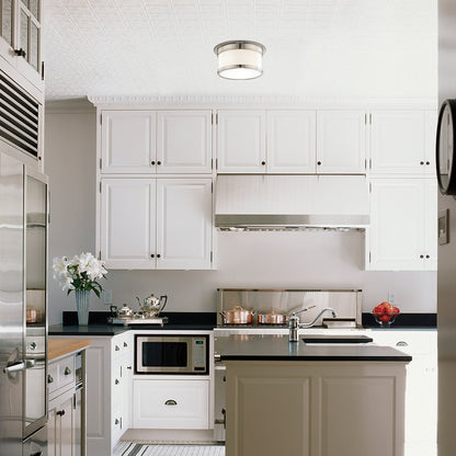 Geneva Flush Mount Ceiling Light in kitchen.