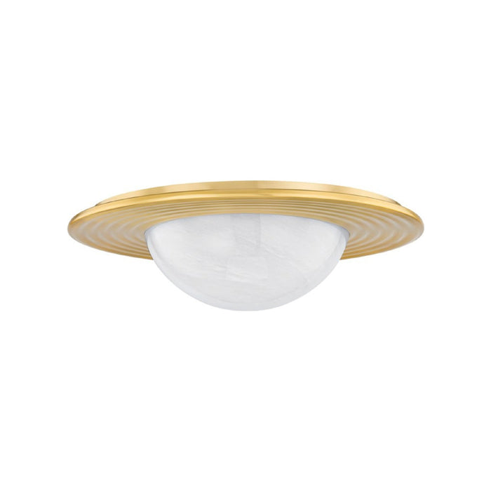 Geraldton LED Flush Mount Ceiling Light in Aged Brass (Small).