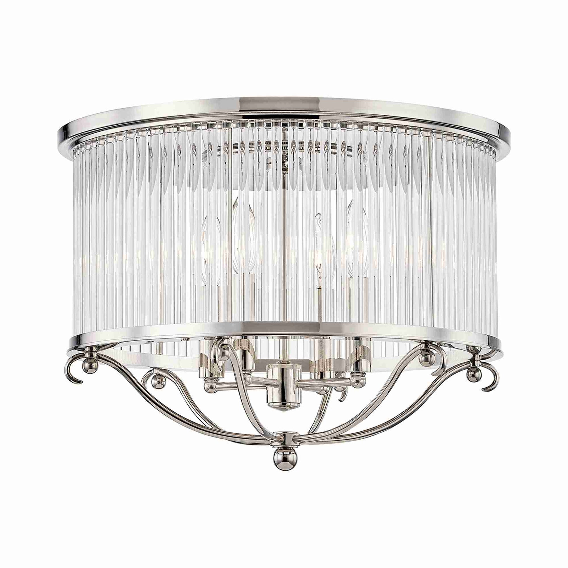 Glass No.1 Semi Flush Mount Ceiling Light in Polished Nickel.