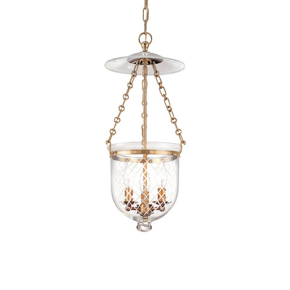 Hampton Pendant Light in Aged Brass/Diamond-Cut (Small).