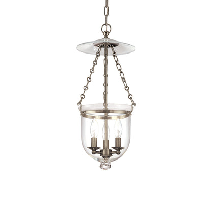 Hampton Pendant Light in Historic Nickel/Clear (Small).