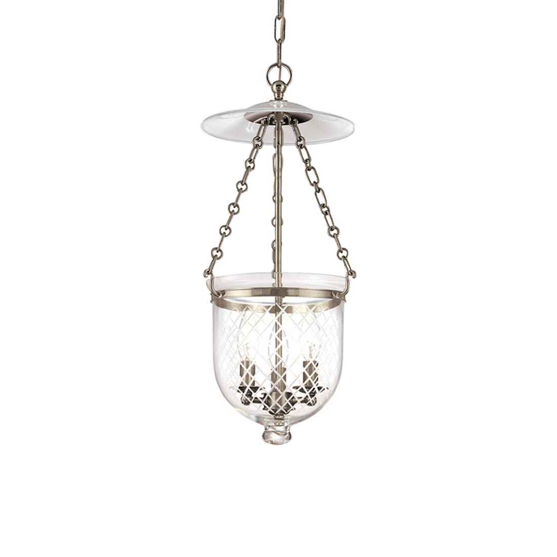 Hampton Pendant Light in Historic Nickel/Diamond-Cut (Small).