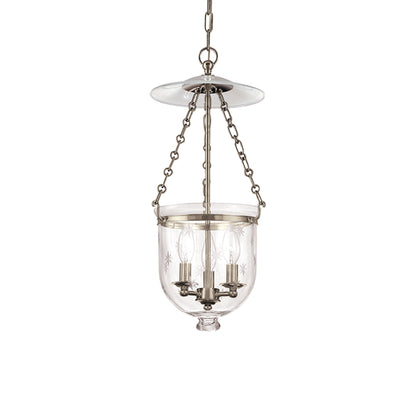 Hampton Pendant Light in Historic Nickel/Snowflakes (Small).