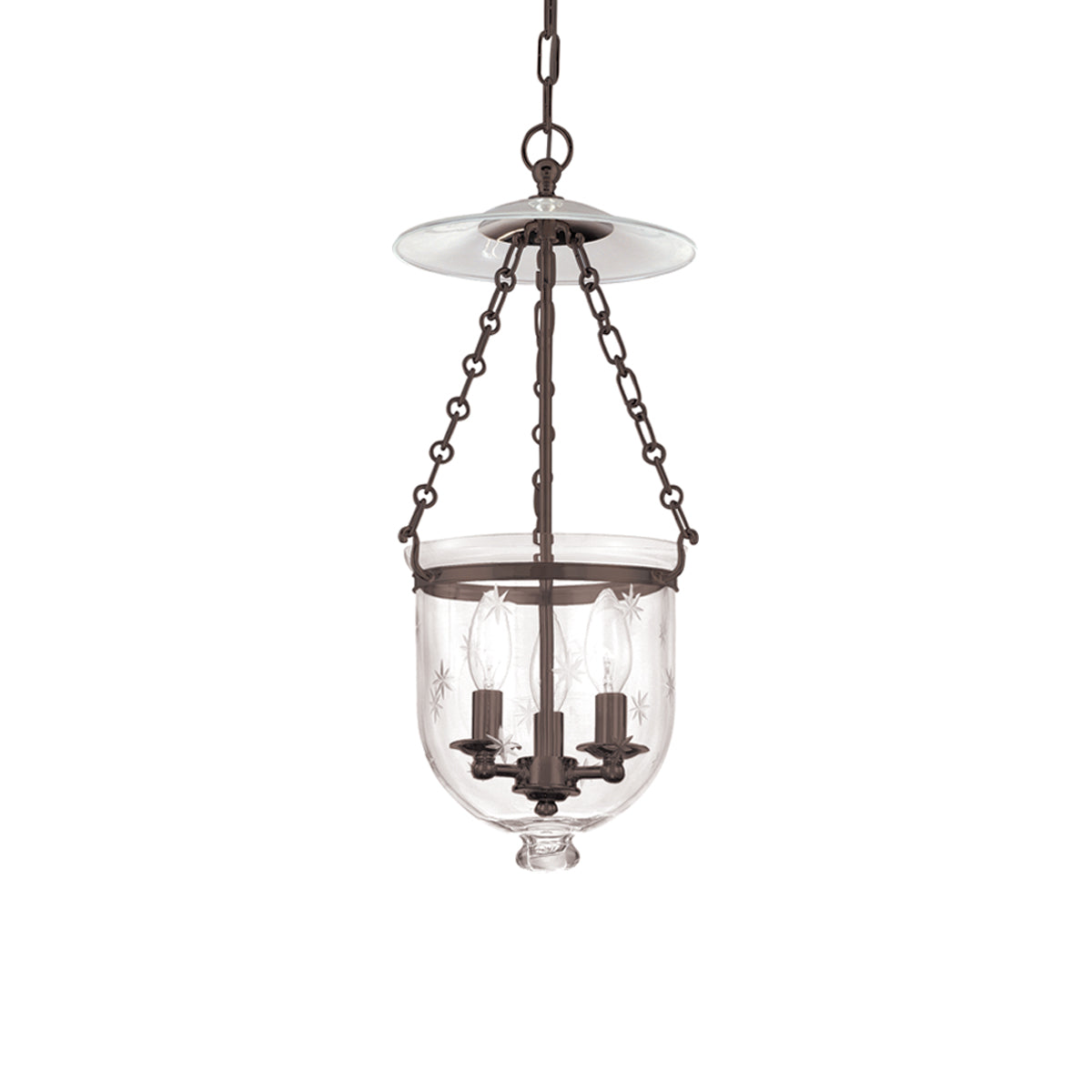 Hampton Pendant Light in Old Bronze/Snowflakes (Small).
