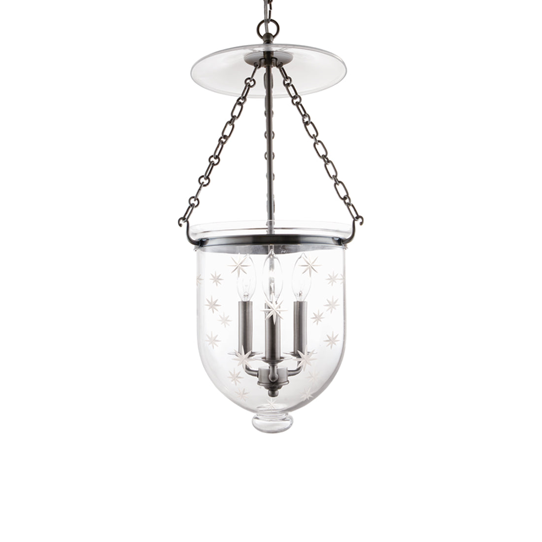 Hampton Pendant Light in Historic Nickel/Snowflakes (Medium).