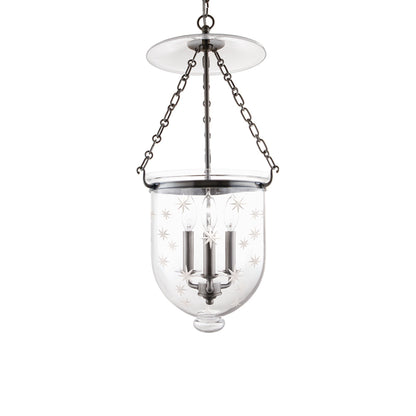Hampton Pendant Light in Historic Nickel/Snowflakes (Medium).