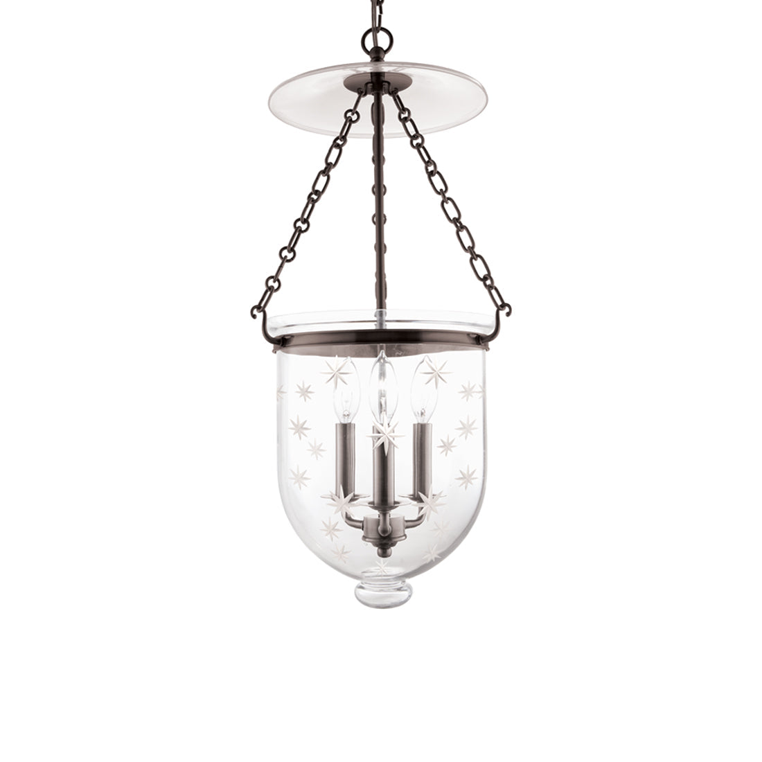 Hampton Pendant Light in Old Bronze/Snowflakes (Medium).