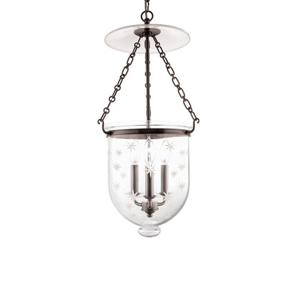 Hampton Pendant Light in Old Bronze/Snowflakes (Medium).