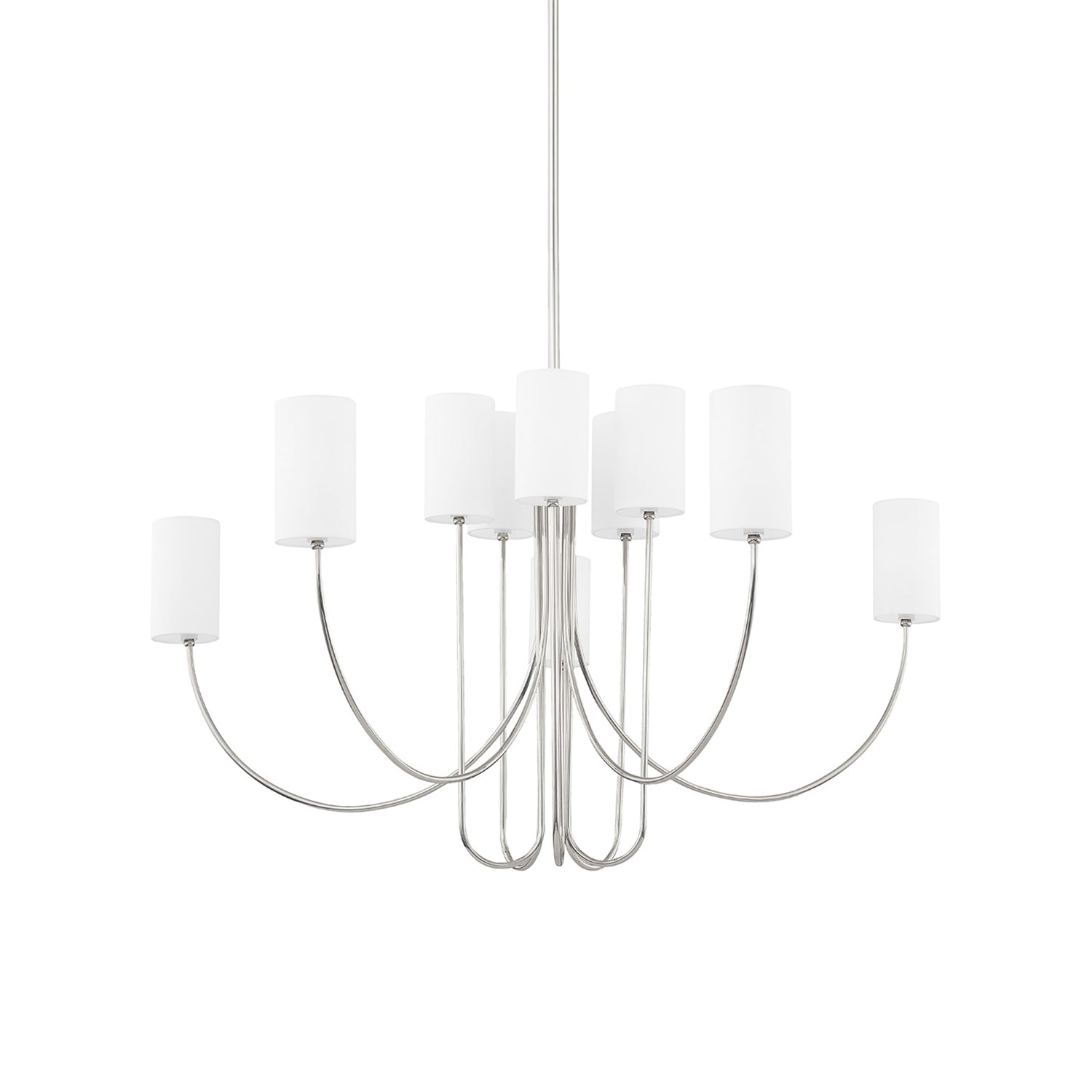 Harlem Chandelier in Polished Nickel (10-Light).