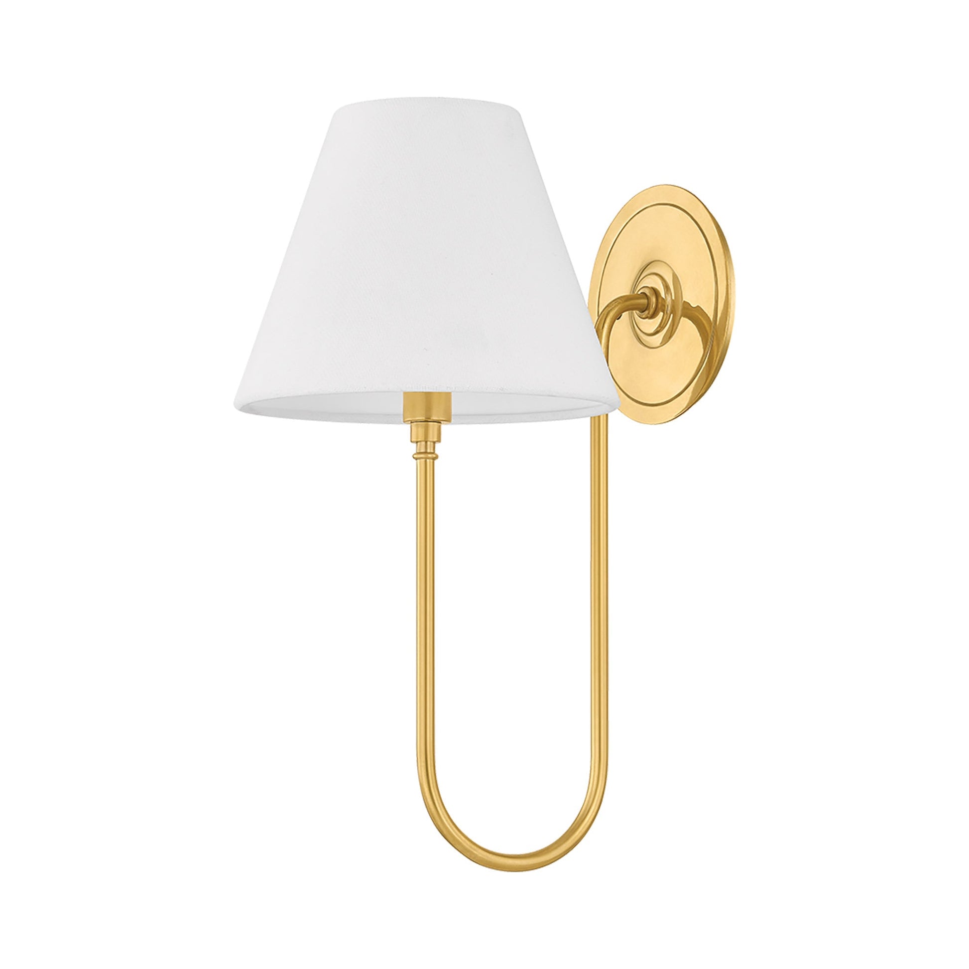 Hawthorne Wall Light in Aged Brass.