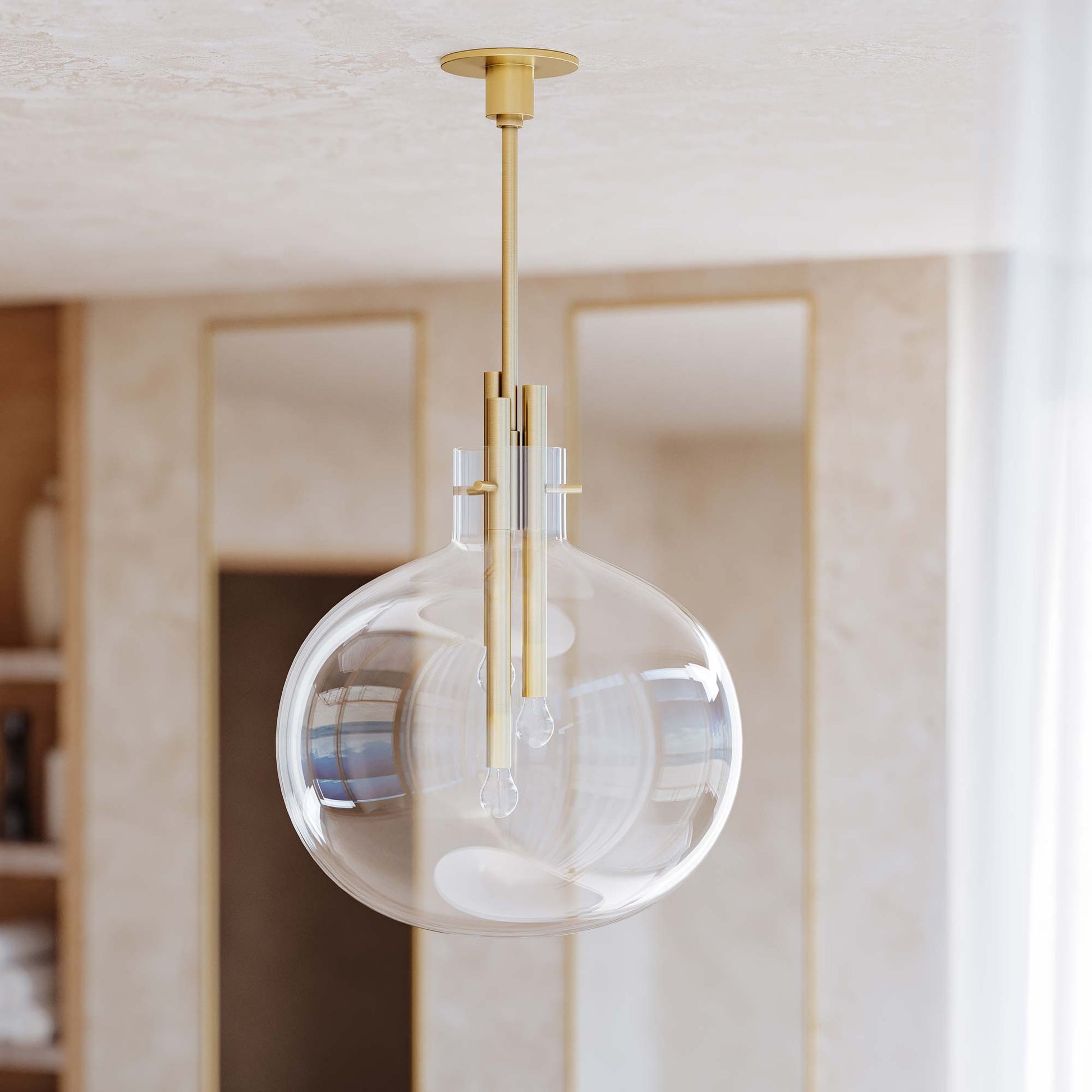 Hempstead Pendant Light in bathroom.