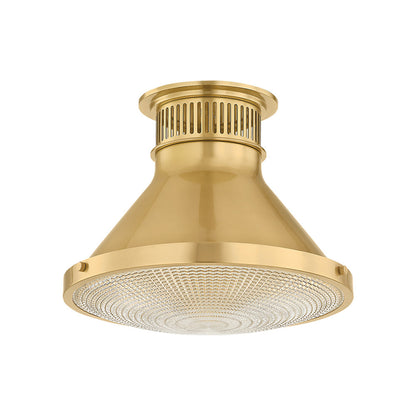 Highclere Flush Mount Ceiling Light in Aged Brass (12.75-Inch)&".