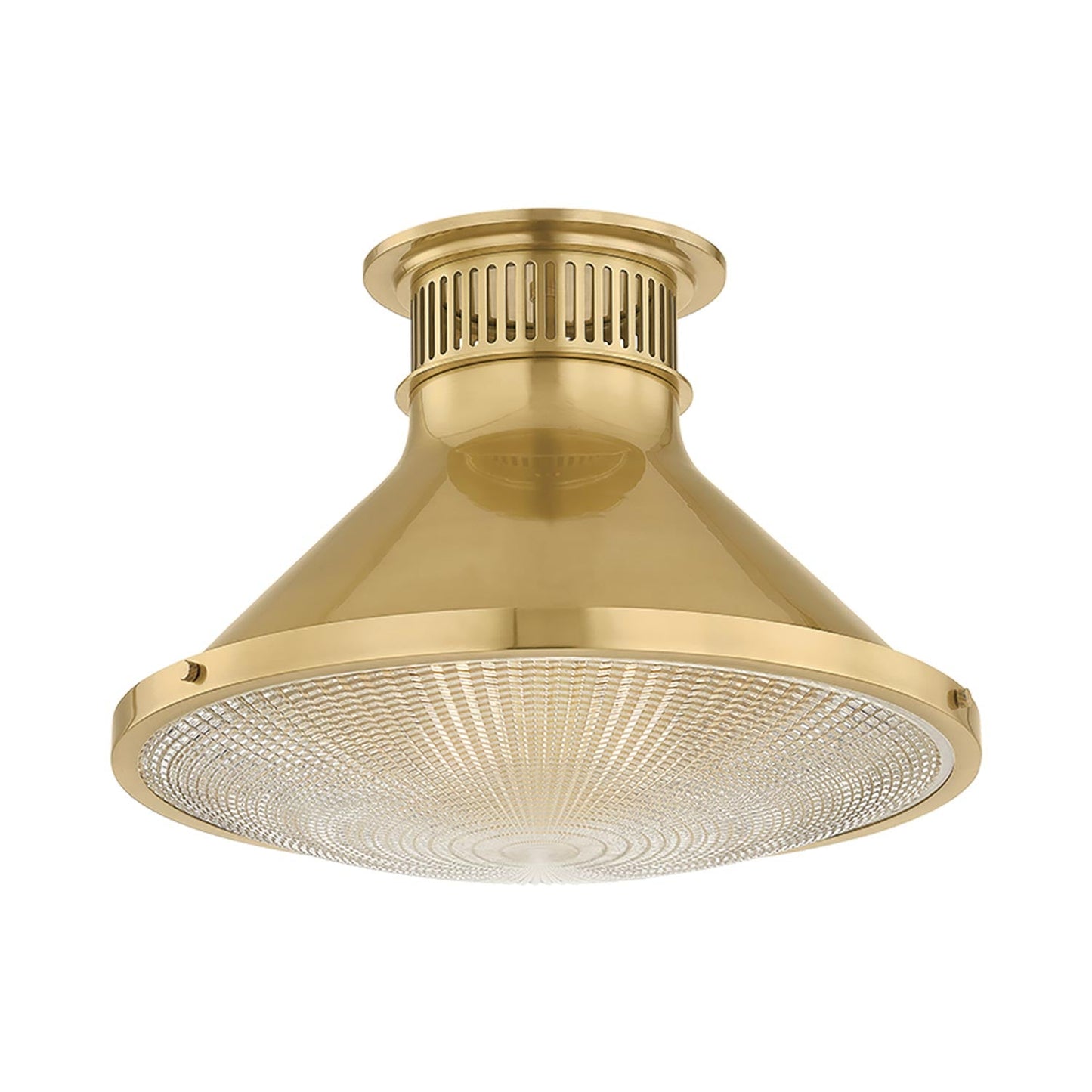 Highclere Flush Mount Ceiling Light in Aged Brass (17.75-Inch)&".