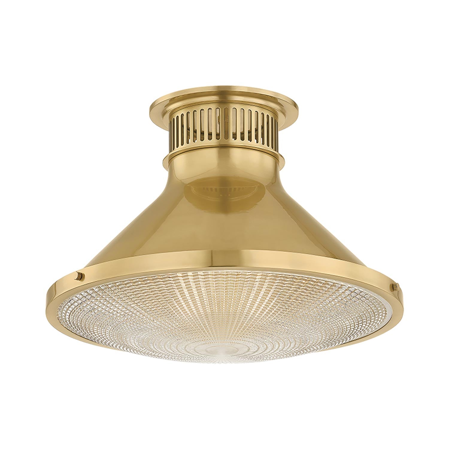 Highclere Flush Mount Ceiling Light in Aged Brass (17.75-Inch)&".