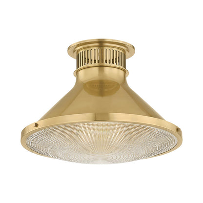 Highclere Flush Mount Ceiling Light in Aged Brass (17.75-Inch)&".