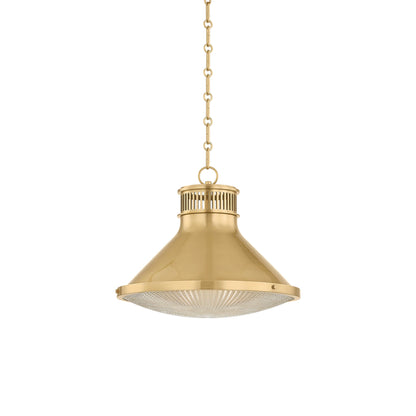 Highclere Pendant Light in Aged Brass (17.75-Inch).