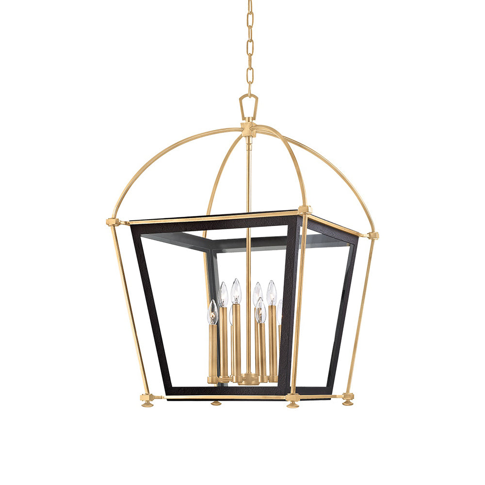Hollis Pendant Light in Aged Brass (24-Inch).