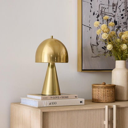 Hopkinton LED Rechargeable Table Lamp in living room.