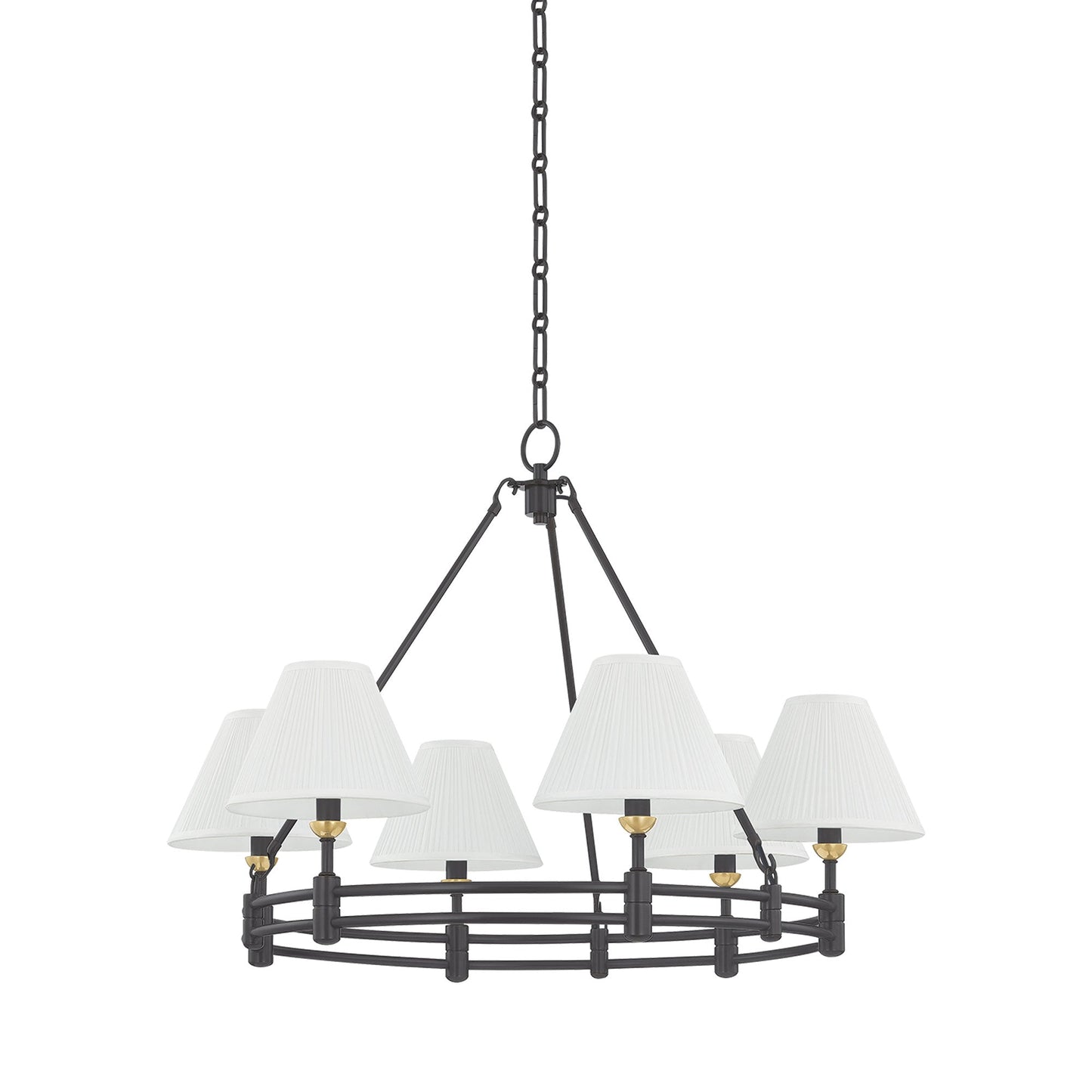 Howard Chandelier in Aged Brass/Distressed Bronze (6-Light).