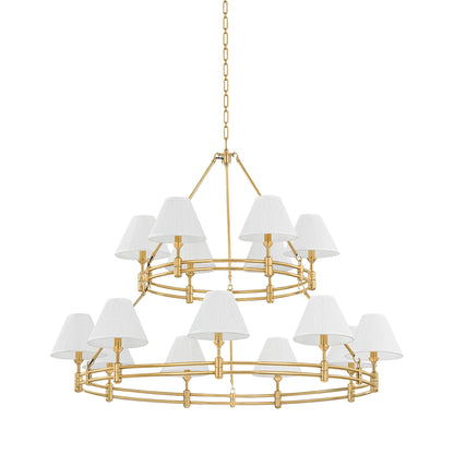 Howard Chandelier in Aged Brass (15-Light).