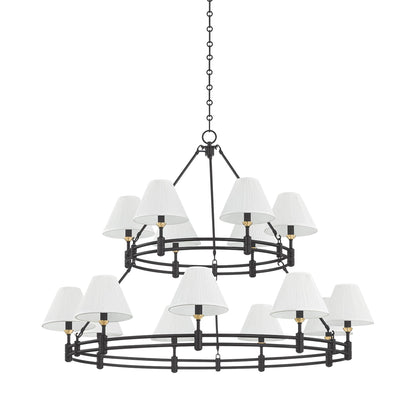 Howard Chandelier in Aged Brass/Distressed Bronze (15-Light).