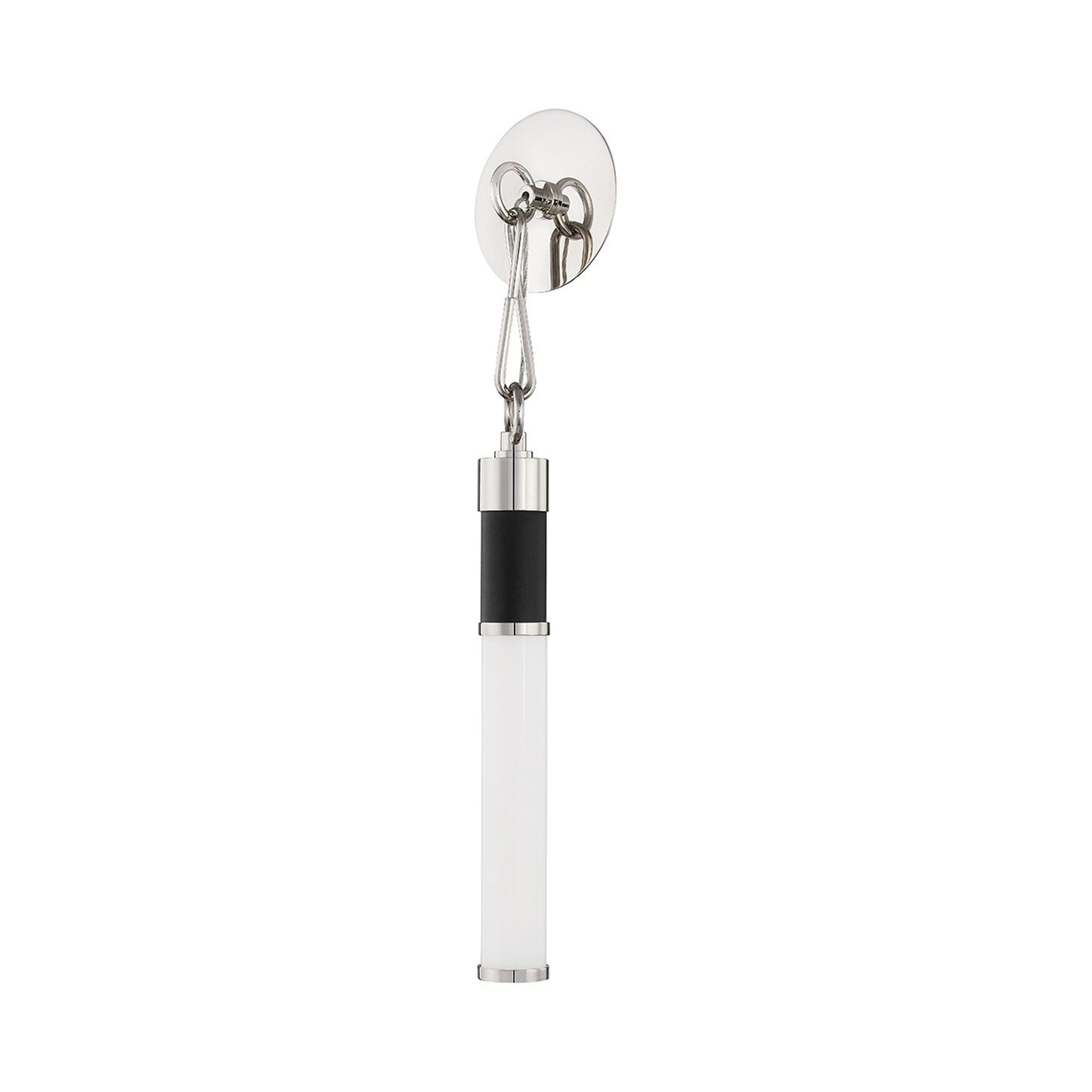 Huntington Capped LED Wall Light in Polished Nickel/Black.