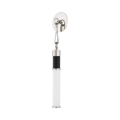 Huntington Capped LED Wall Light in Polished Nickel/Black.