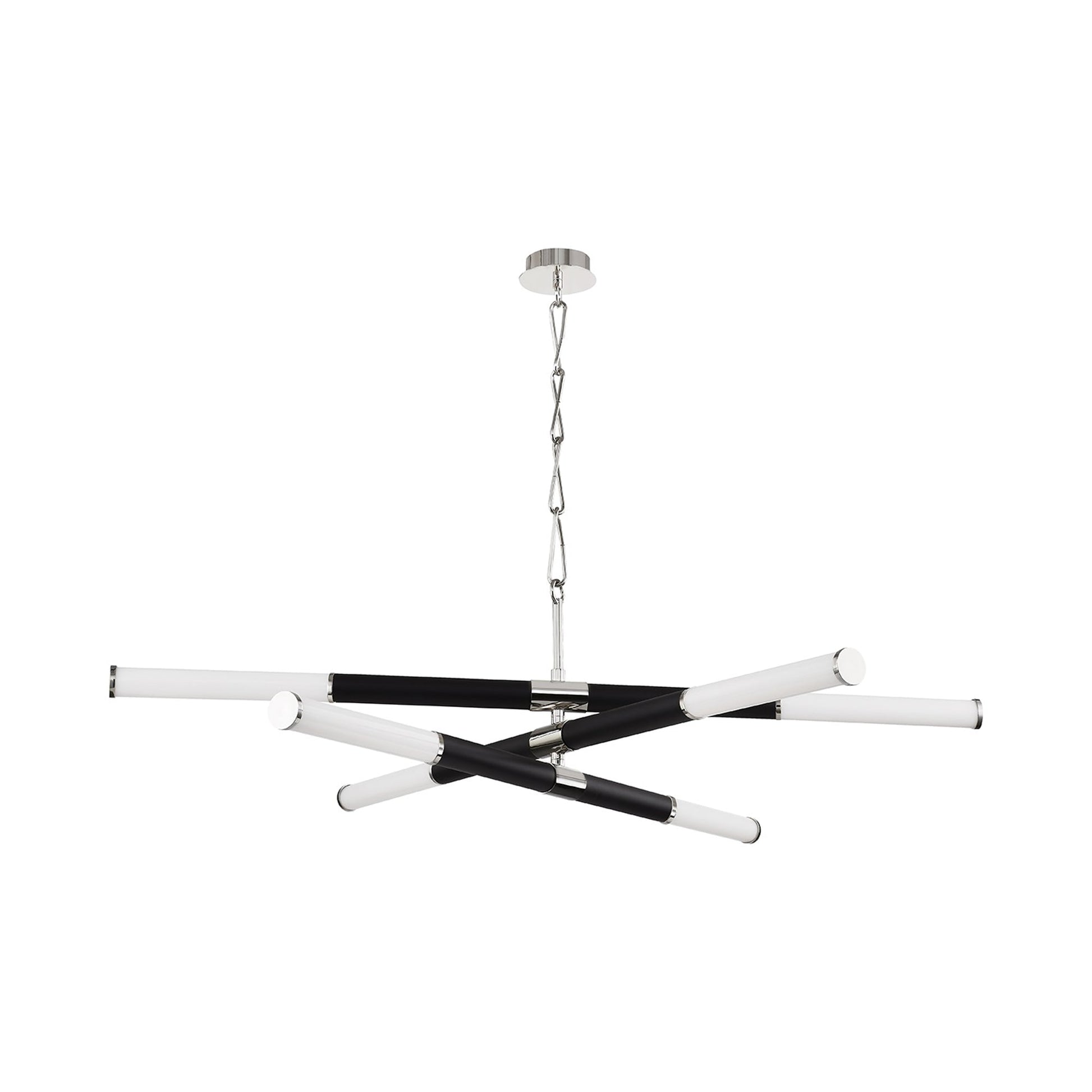Huntington LED Chandelier in Polished Nickel/Black.
