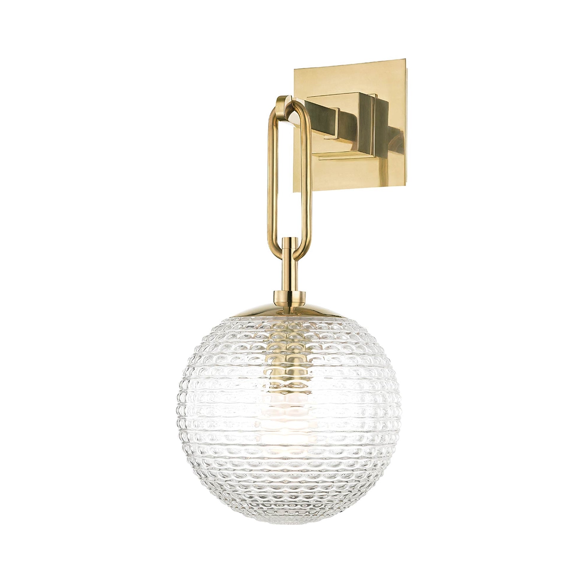 Jewett Wall Light in Aged Brass.