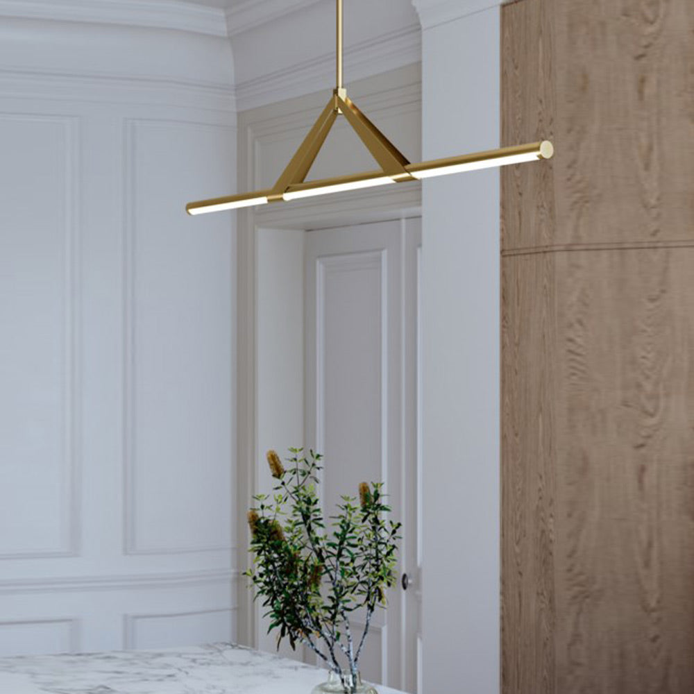 Jonas LED Linear Pendant Light in living room.