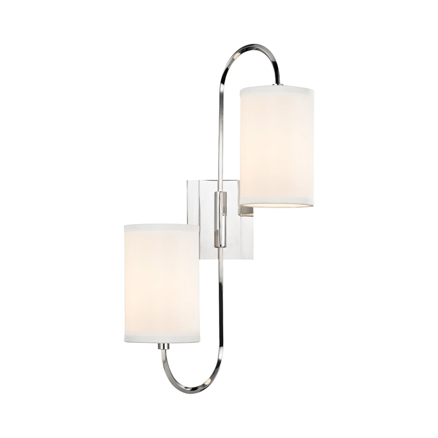 Junius Wall Light in Polished Nickel.