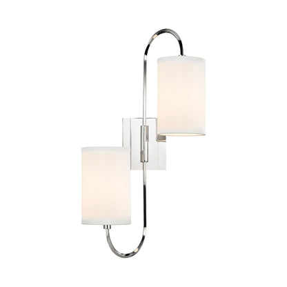 Junius Wall Light in Polished Nickel.