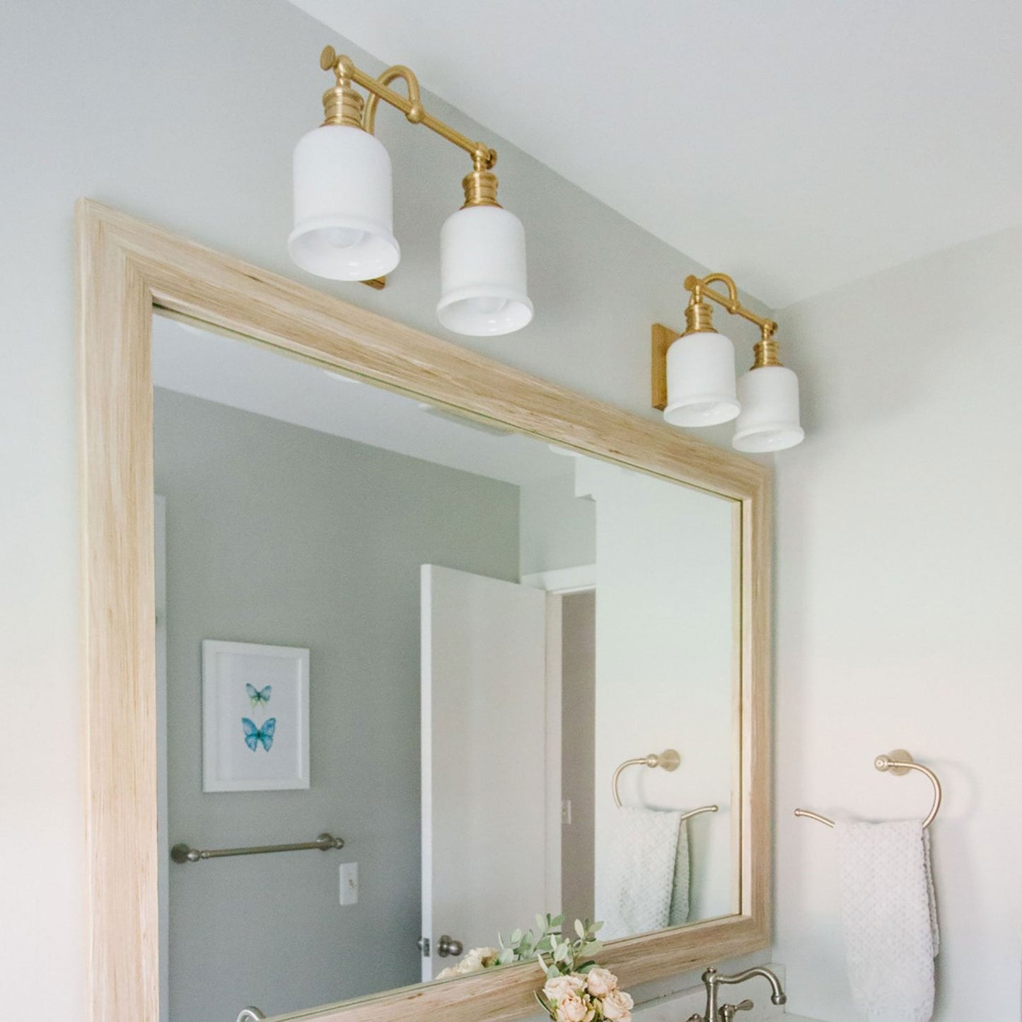 Keswick Vanity Light in bathroom.