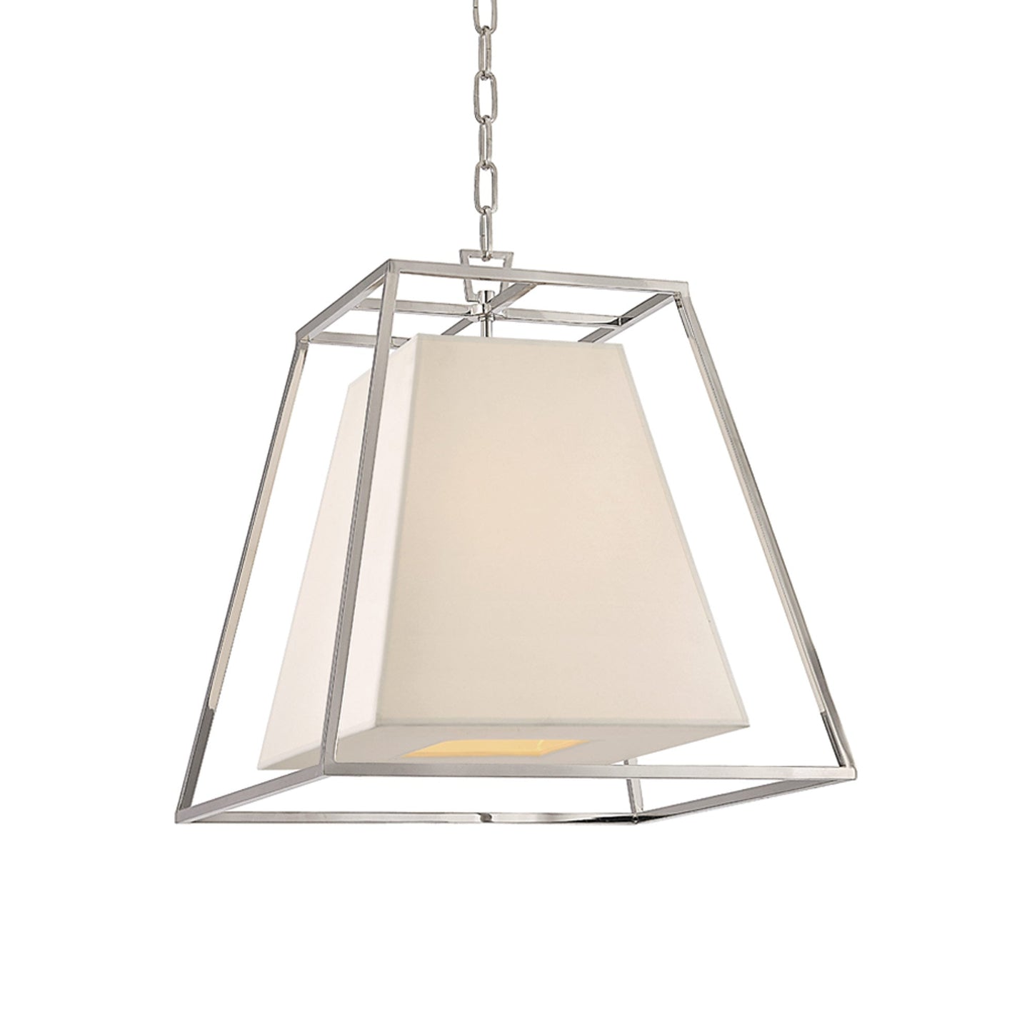 Kyle Pendant Light in Polished Nickel/White.